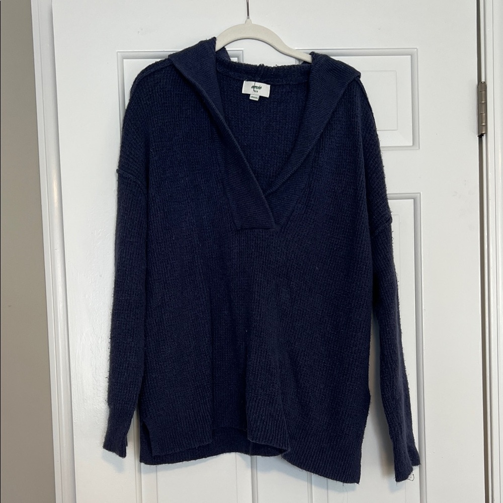 Aerie Deep Blue V-Neck Sweater